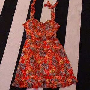 Red flower dress